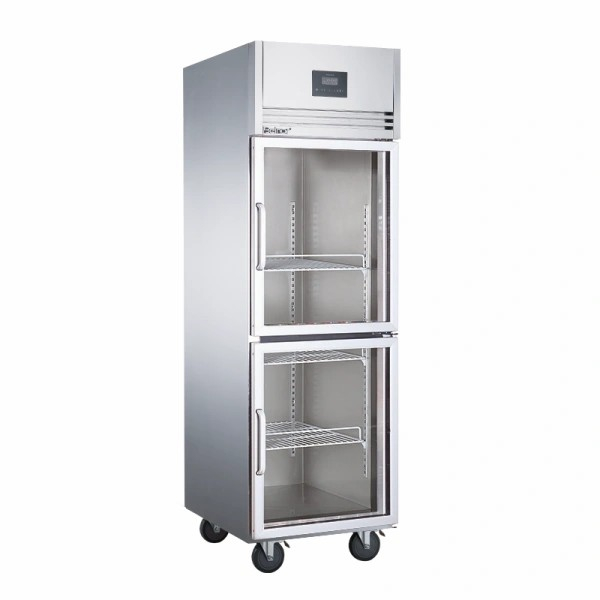 2~8℃ Air Cooling/Static Cooling 2 Glass Doors Upright Reach-in Refrigerator Commercial Refrigerator 