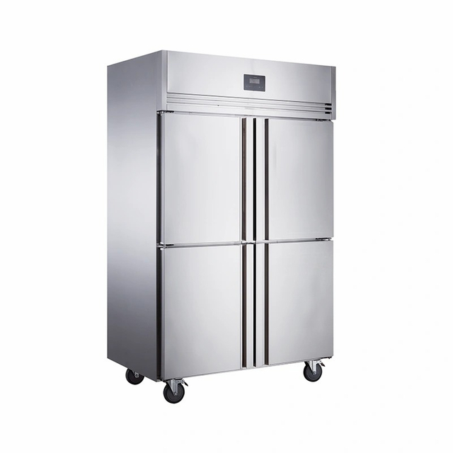 -15~-5℃ Static Cooling 4 Solid Doors Upright Reach-in Refrigerator Commercial Refrigerator